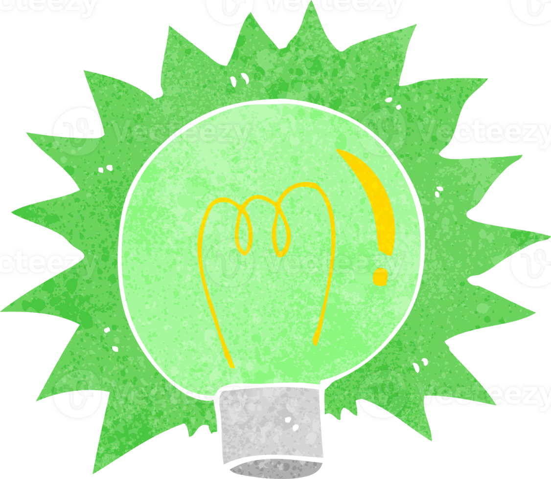 cartoon flashing green light bulb png