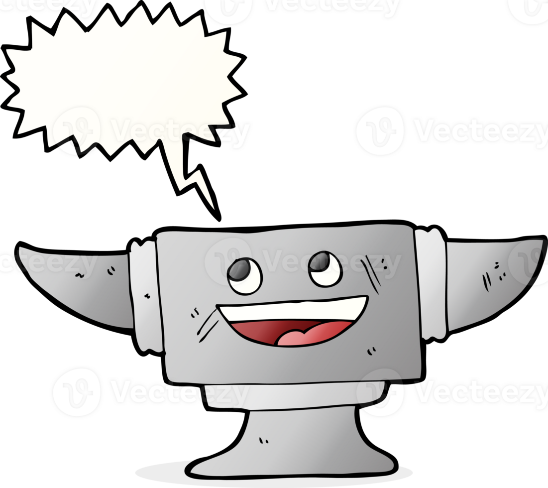 cartoon blacksmith anvil with speech bubble png