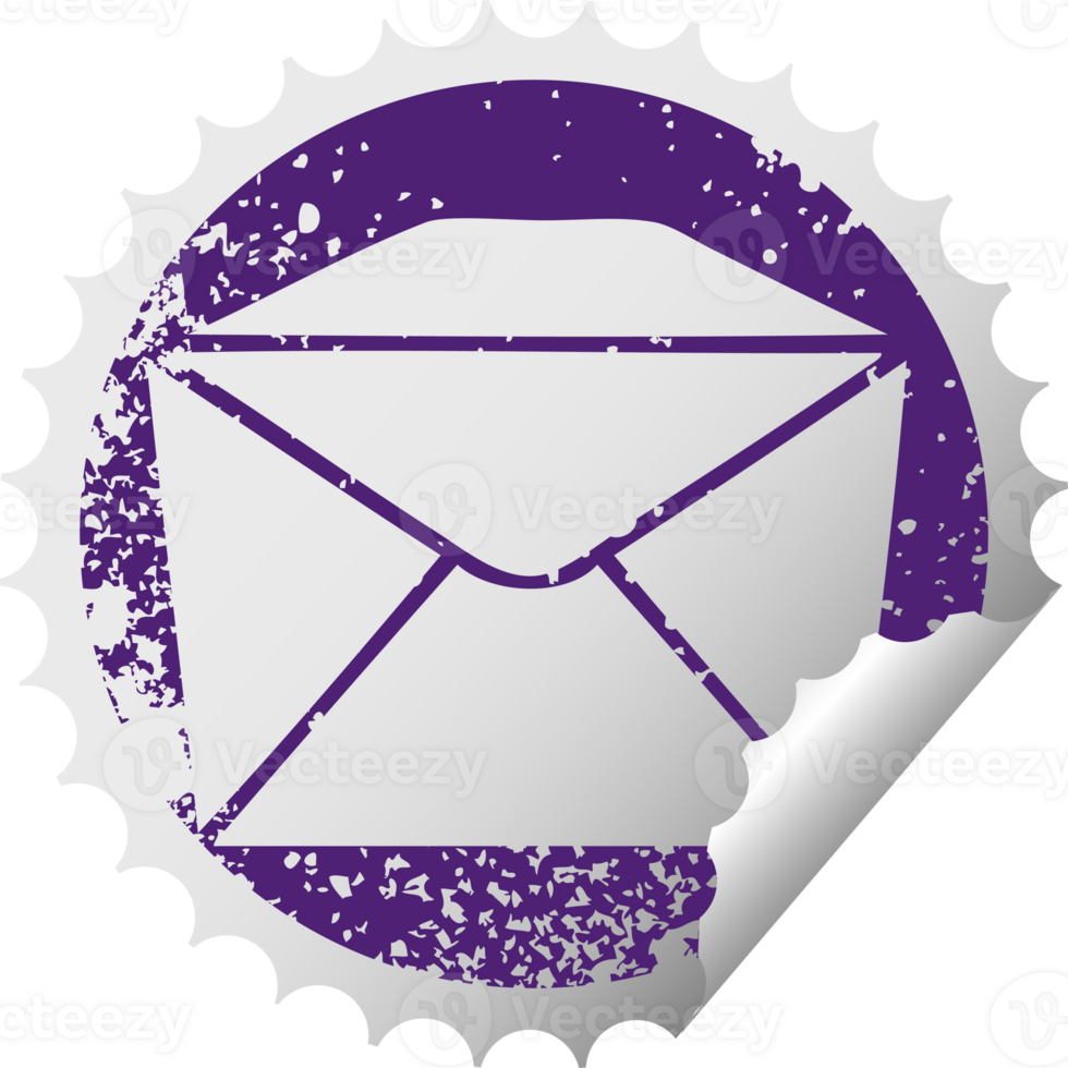 distressed circular peeling sticker quirky symbol parcel png