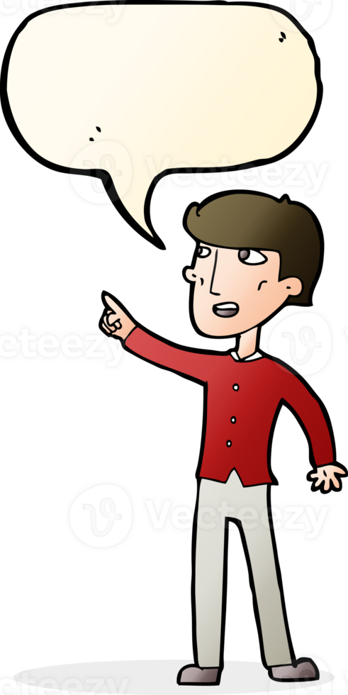 cartoon man pointing with speech bubble png
