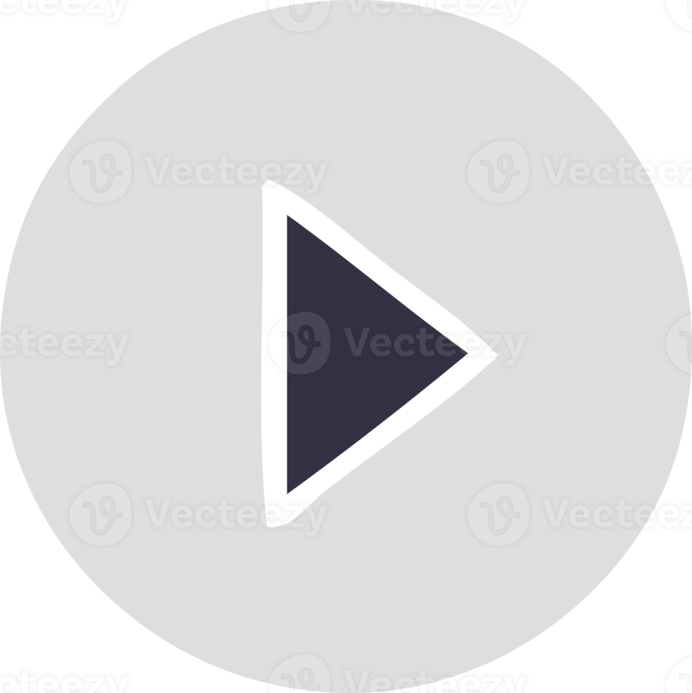 platt Färg retro tecknad serie av en spela knapp png