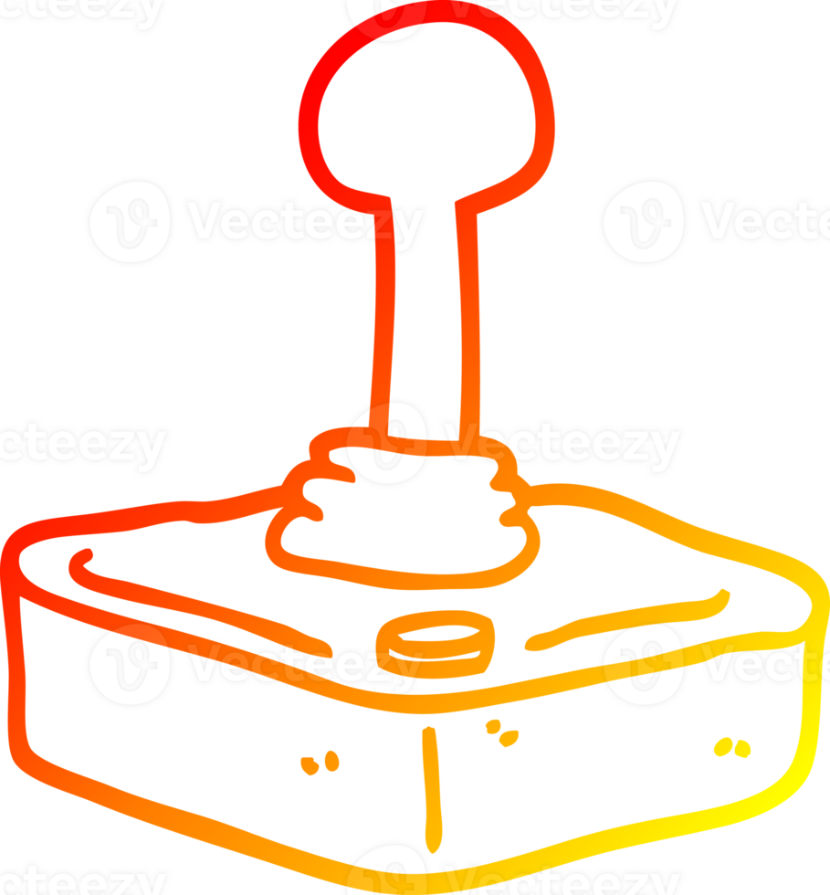 warm gradient line drawing of a cartoon joystick png