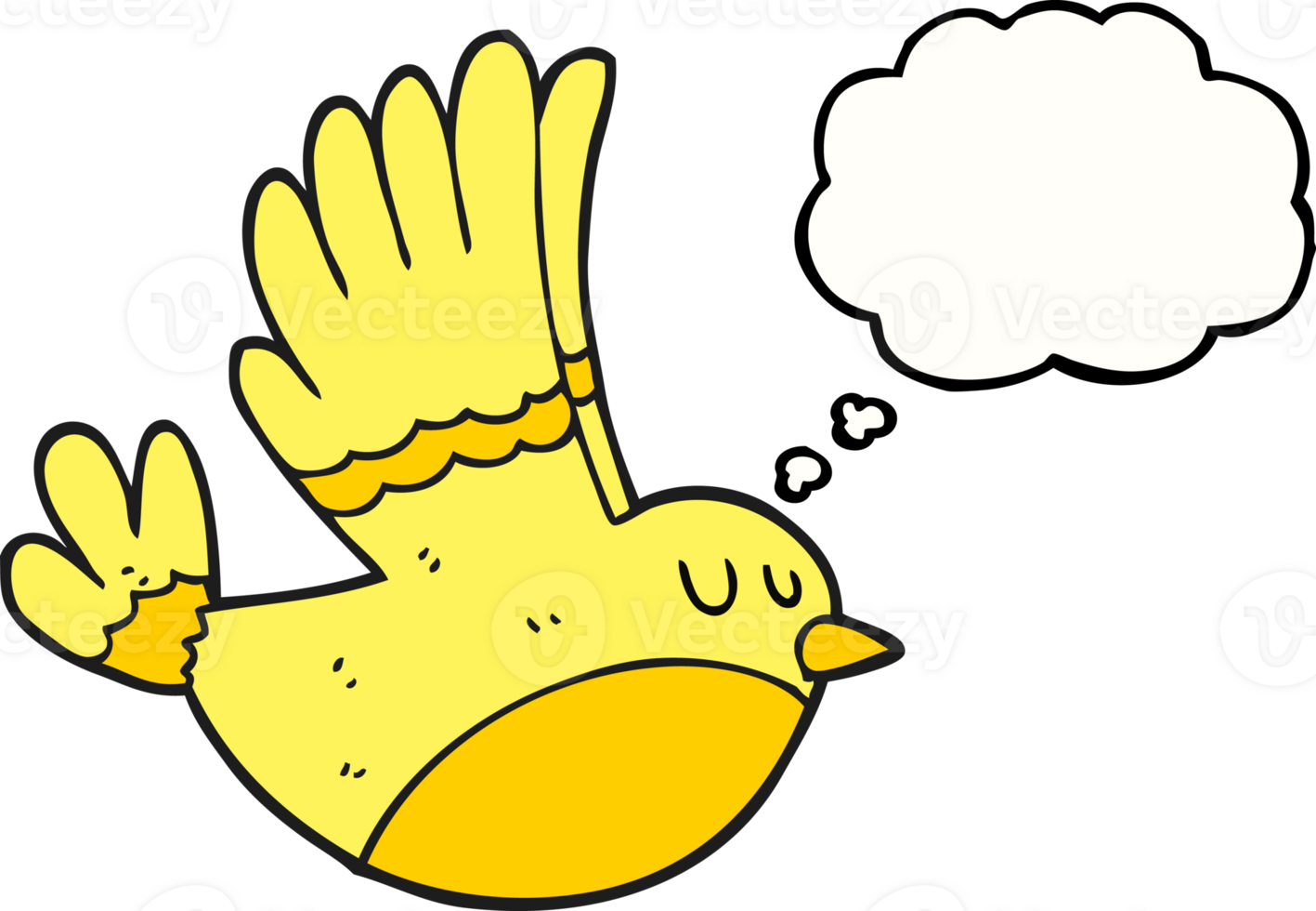 drawn thought bubble cartoon flying bird png