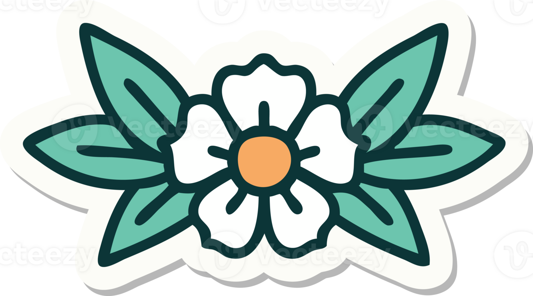 sticker of tattoo in traditional style of a flower png