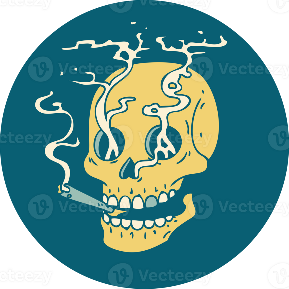 iconic tattoo style image of a skull png