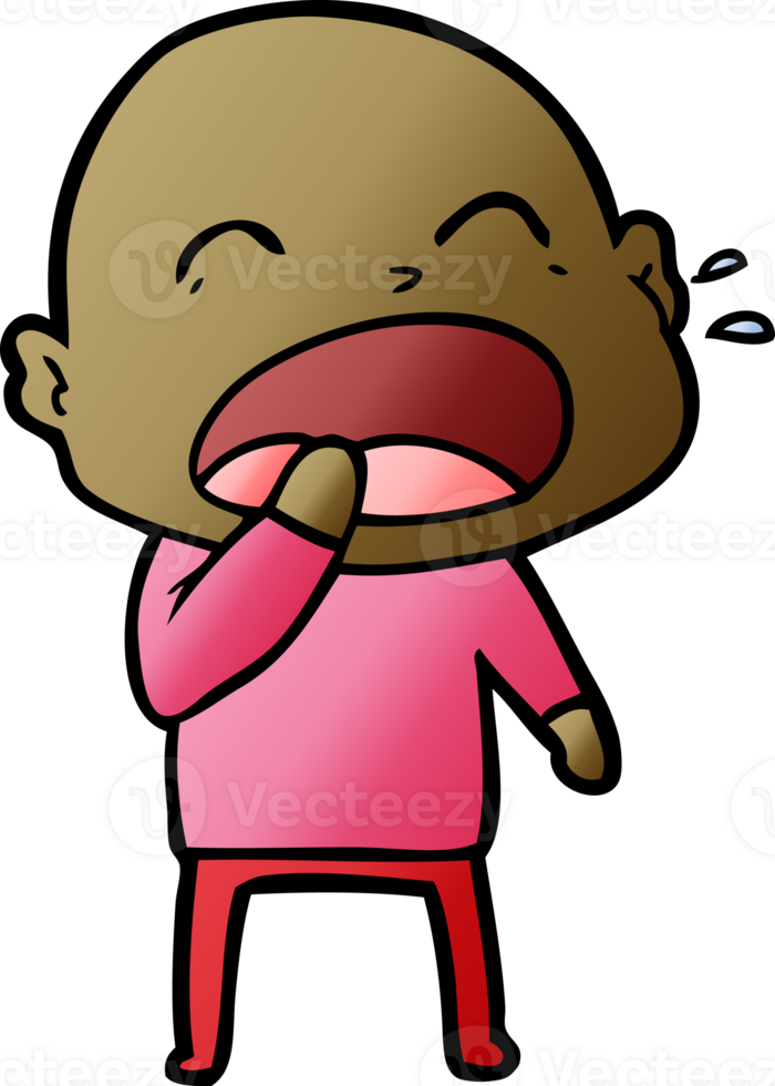 cartoon shouting bald man png