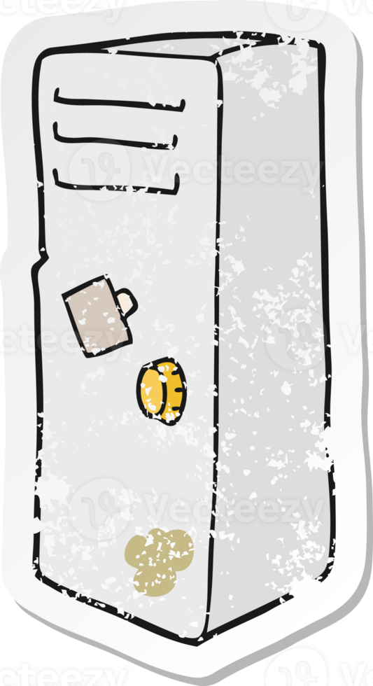 distressed sticker of a cartoon locker png