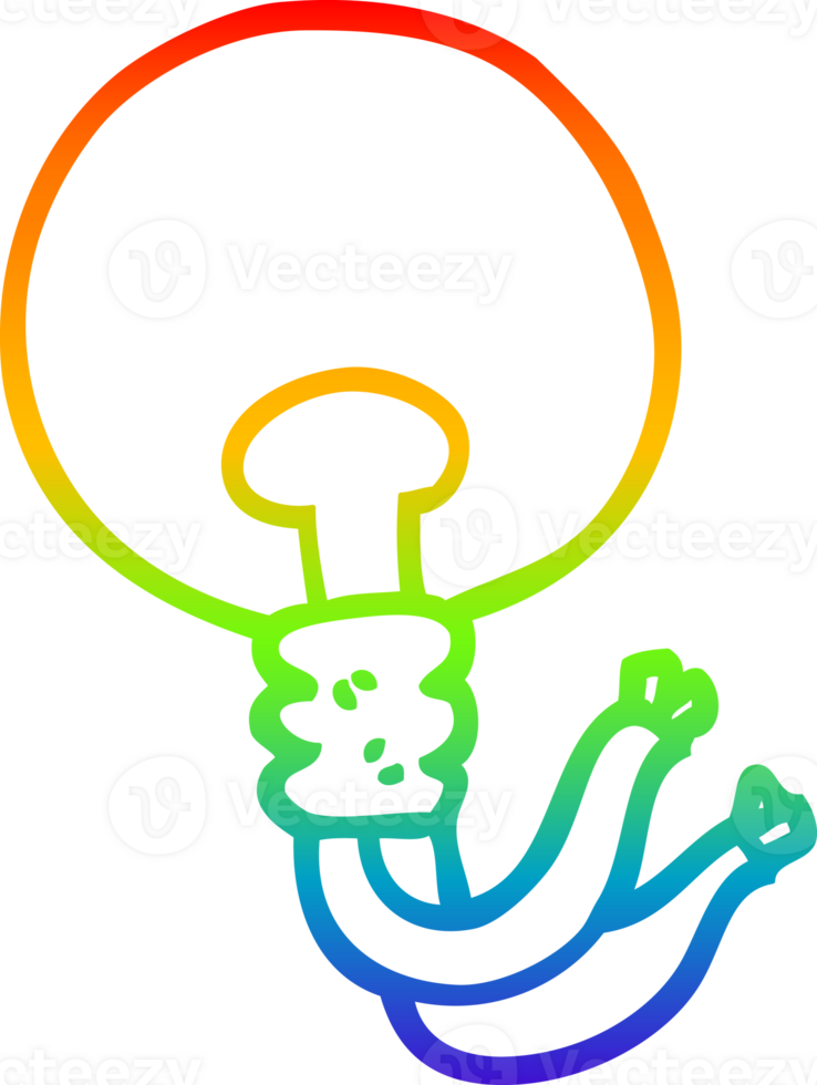 rainbow gradient line drawing of a cartoon png