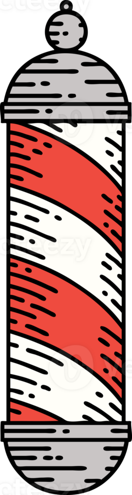 tattoo in traditional style of a barbers pole png