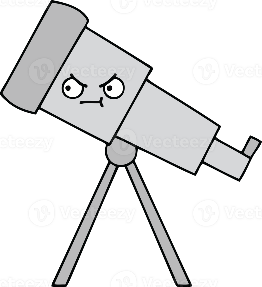 cute cartoon of a telescope png