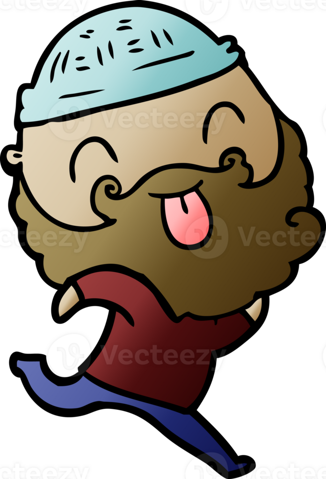 running man with beard sticking out tongue png