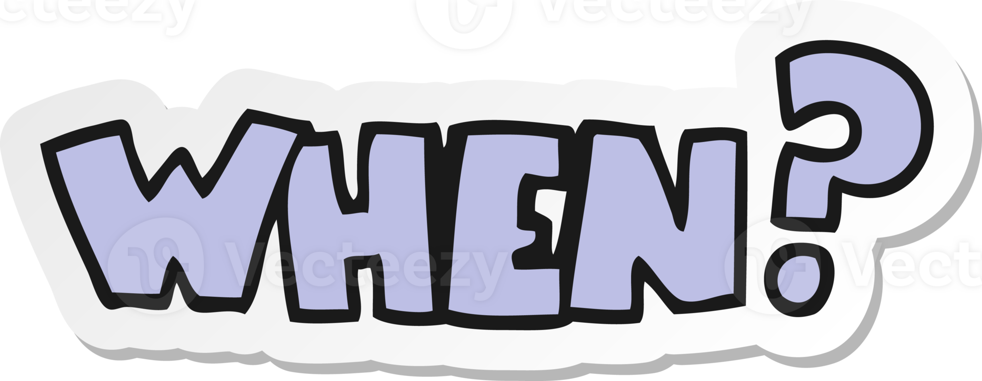 sticker of a cartoon when word png