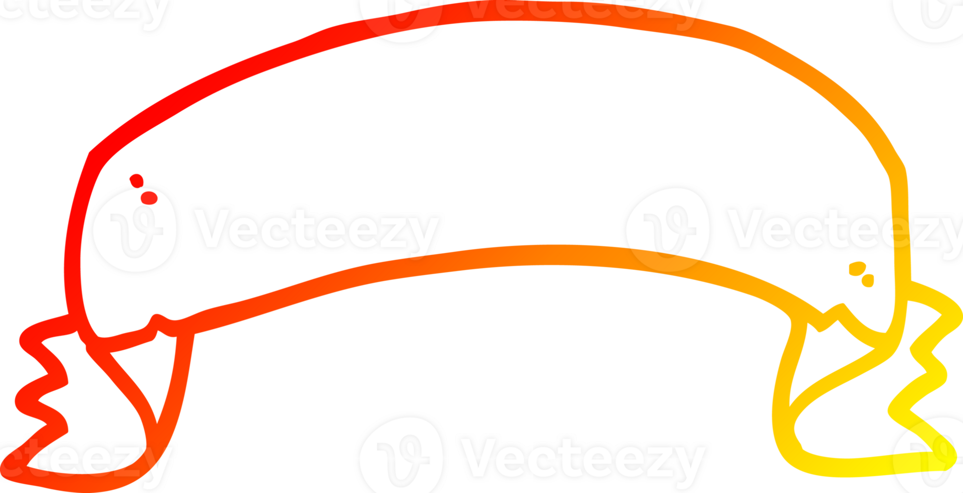 warm gradient line drawing of a cartoon scroll banner png
