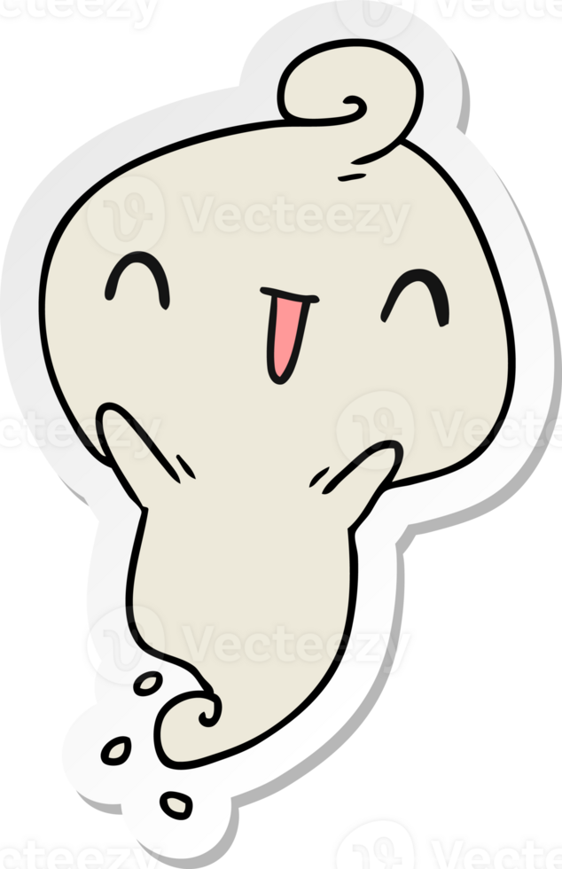 sticker cartoon illustration kawaii cute dead ghost png