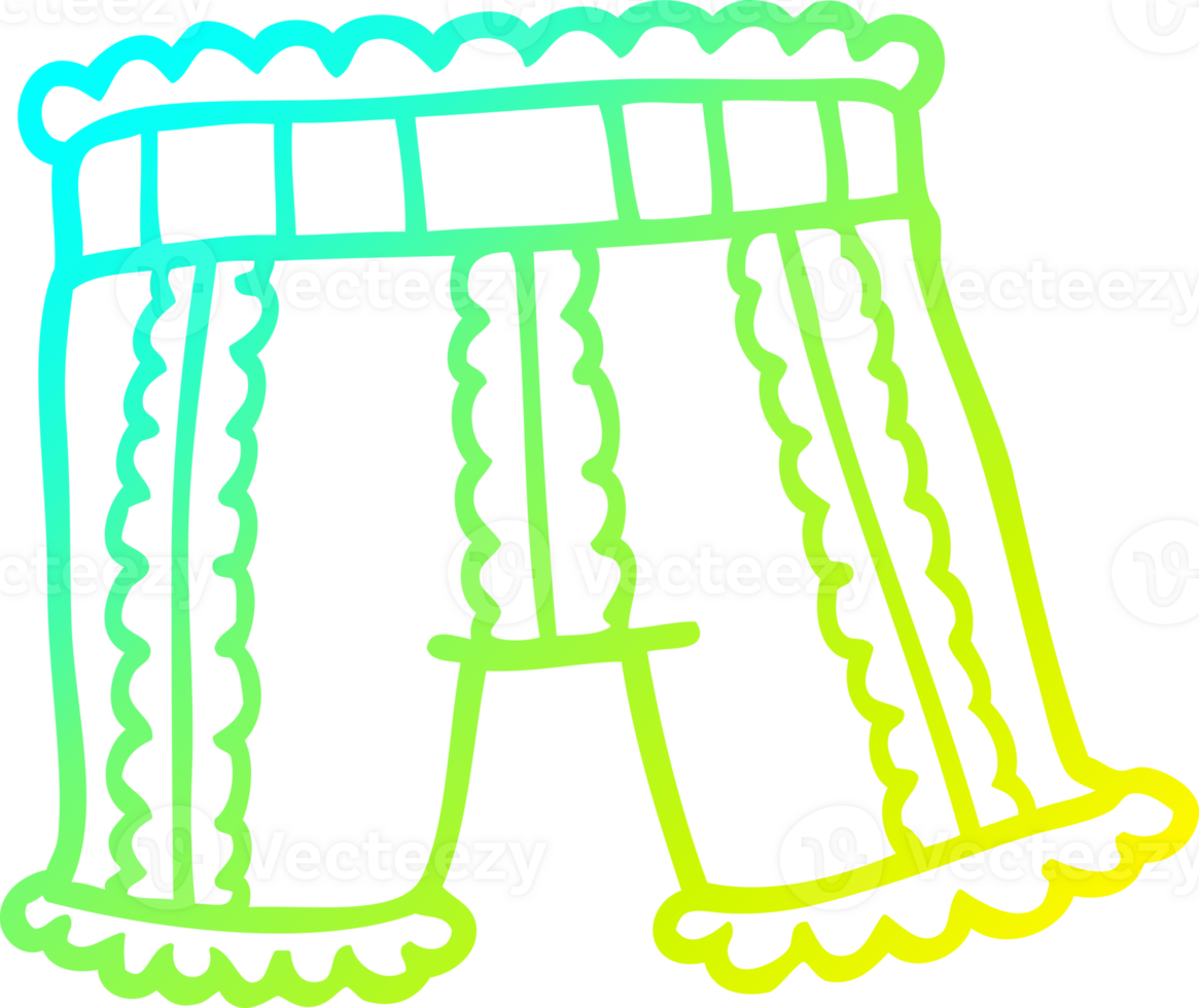 cold gradient line drawing of a cartoon underwear png