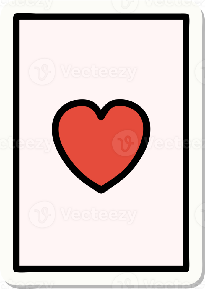 sticker of tattoo in traditional style of the ace of hearts png