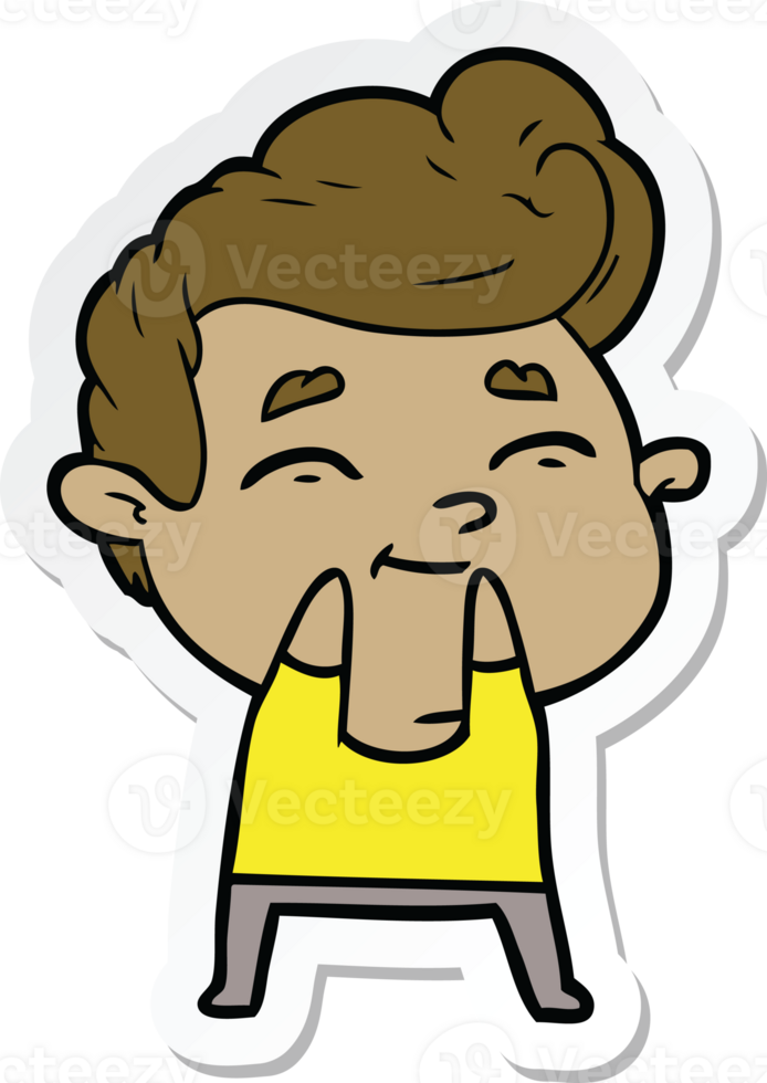 sticker of a happy cartoon man png