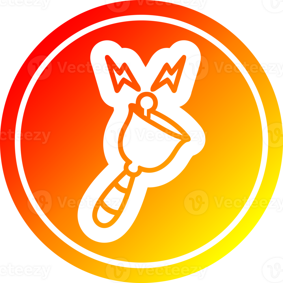 ringing bell circular icon with warm gradient finish png