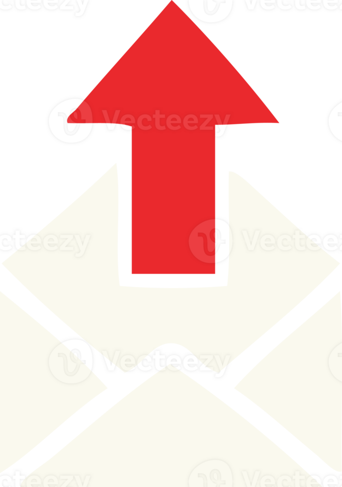 flat color retro cartoon of a email sign png