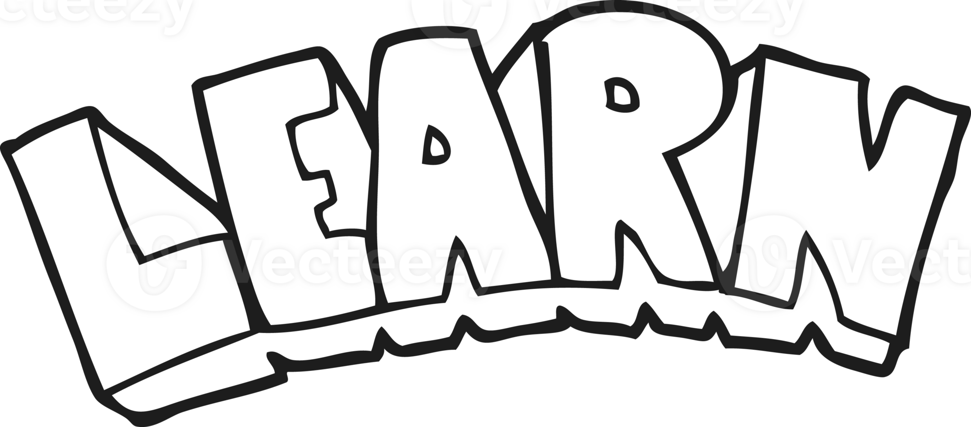 drawn black and white cartoon learn symbol png
