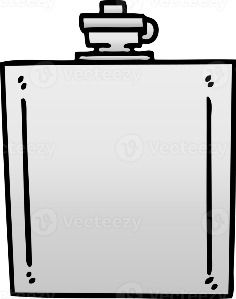 gradient shaded quirky cartoon hip flask png
