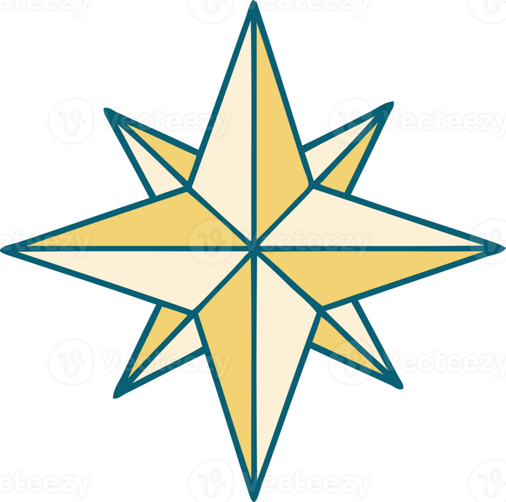 iconic tattoo style image of a star png