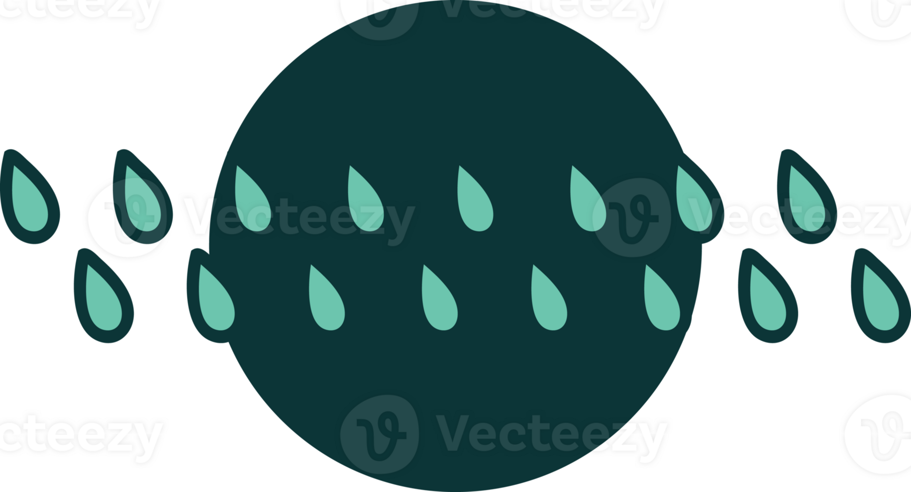 iconic tattoo style image of rain drops png