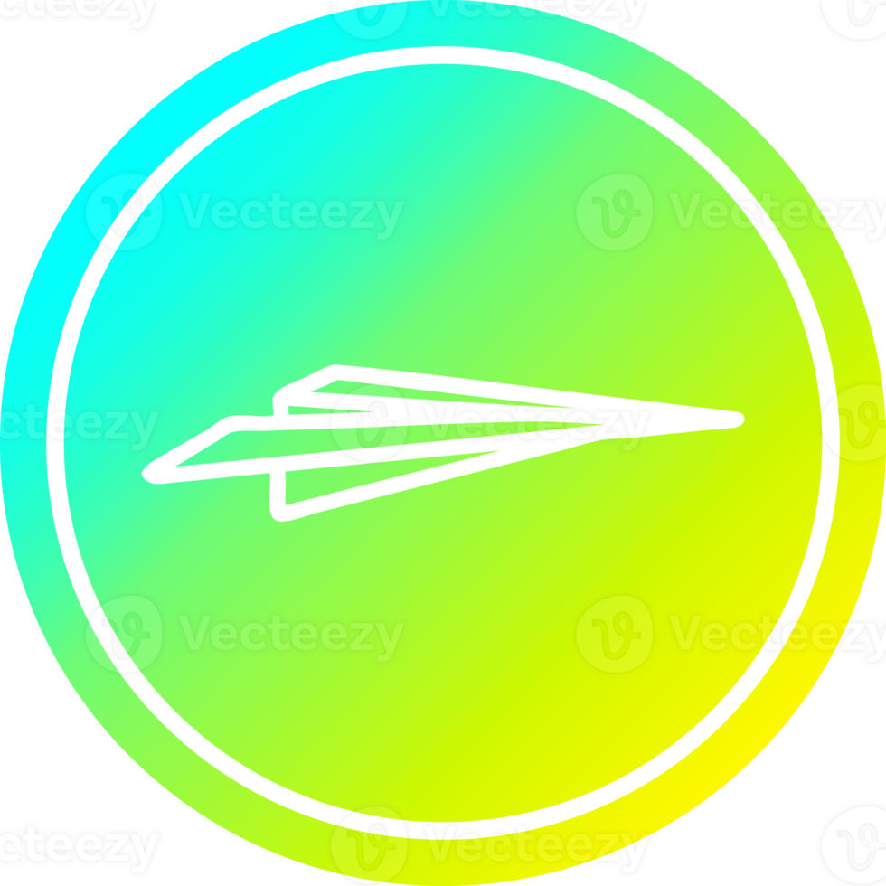 paper plane circular icon with cool gradient finish png
