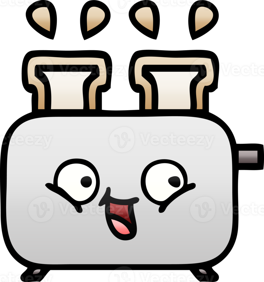 gradient shaded cartoon of a of a toaster png