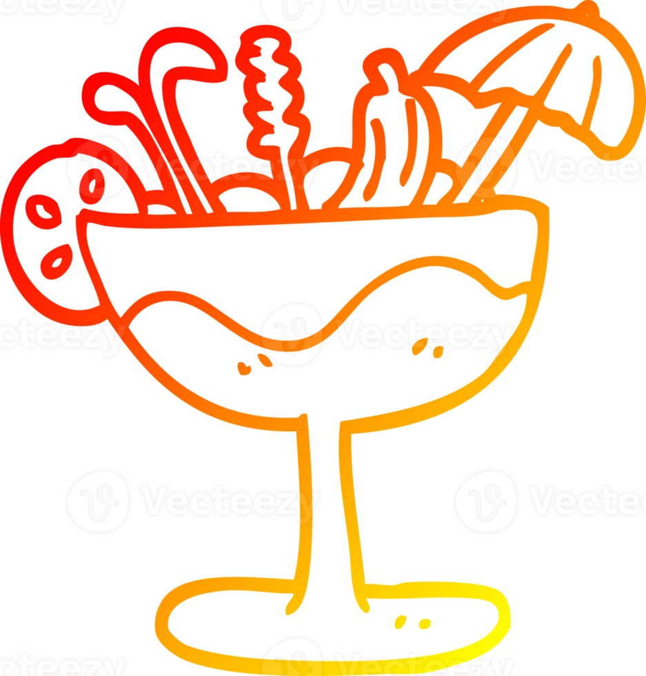 warm gradient line drawing of a cartoon cocktail png