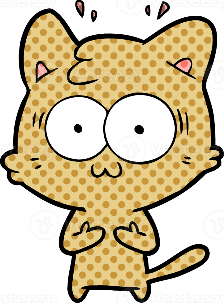 cartoon surprised cat png