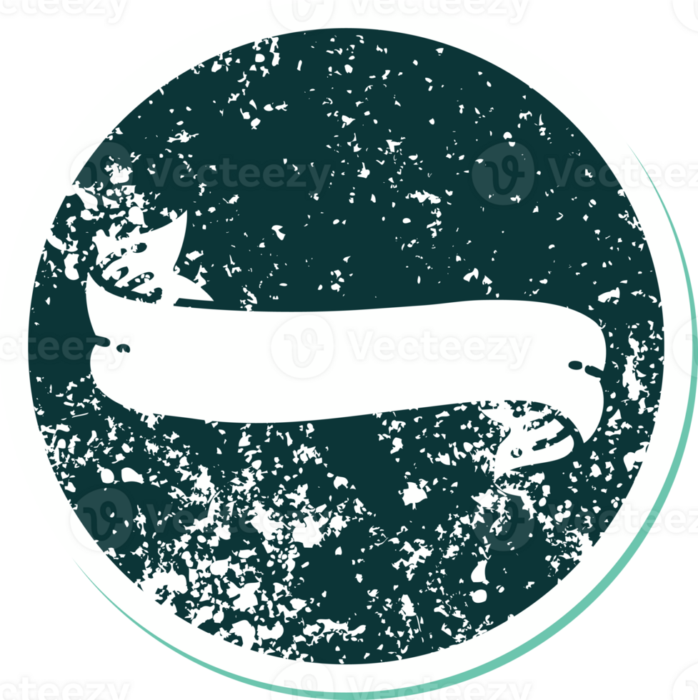 iconic distressed sticker tattoo style image of a banner png