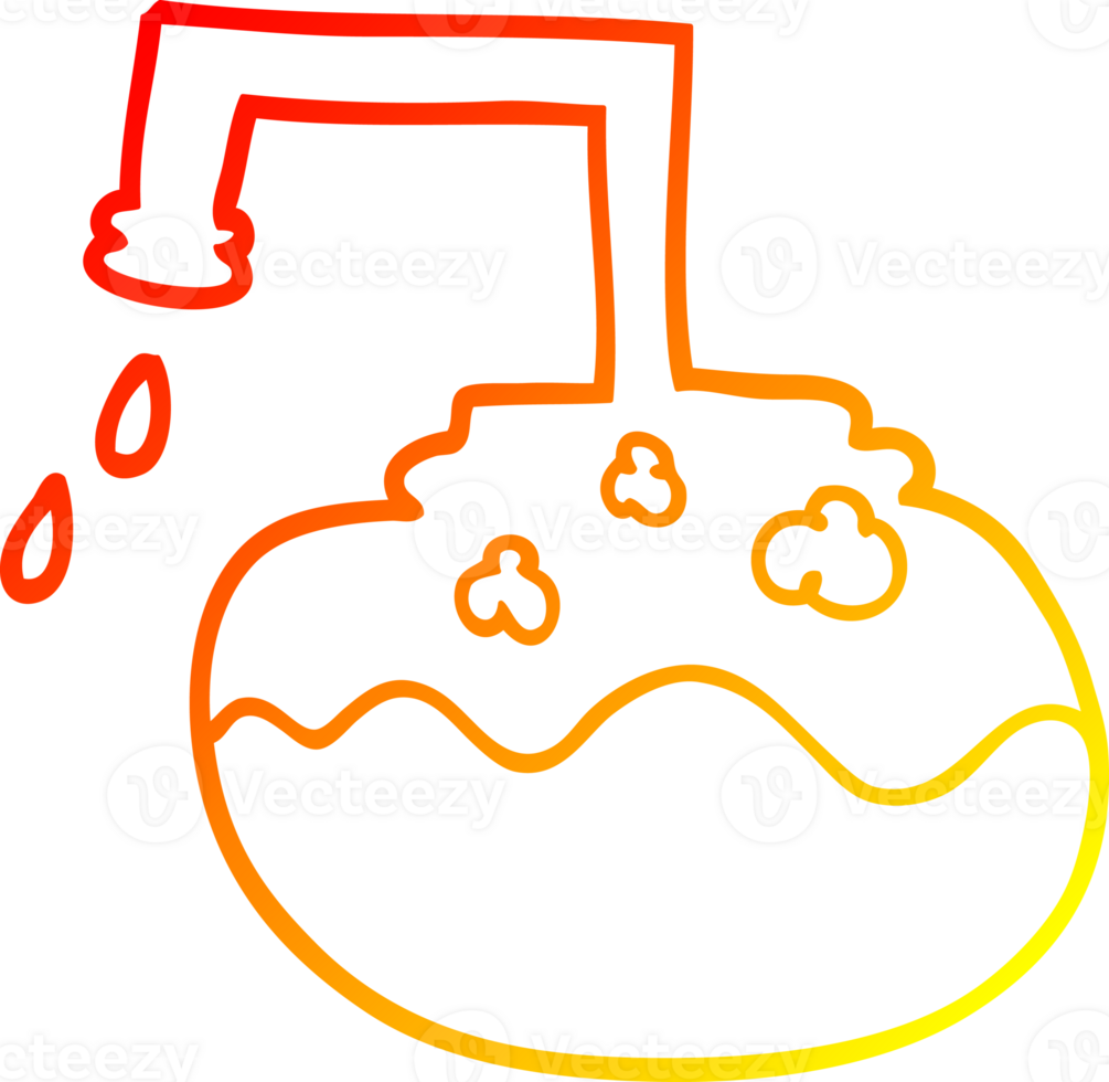 warm gradient line drawing of a cartoon science experiment png