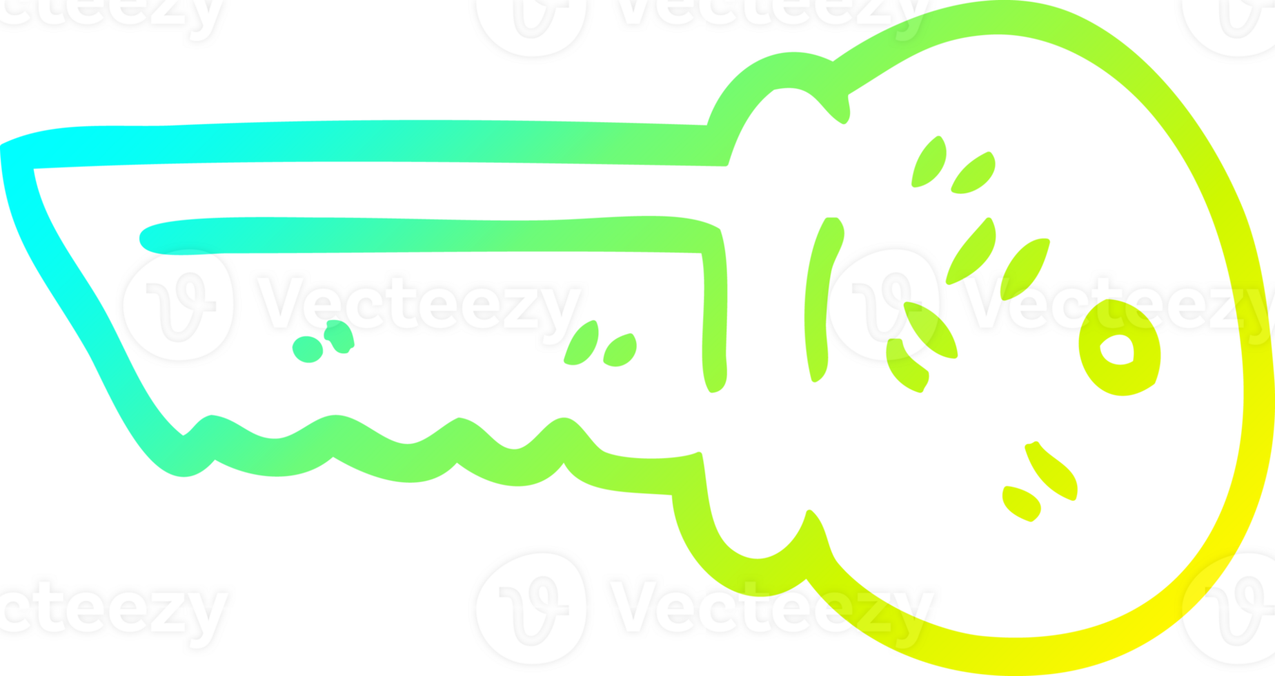 cold gradient line drawing of a cartoon gold key png