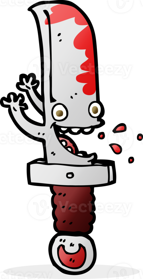 crazy knife cartoon character png