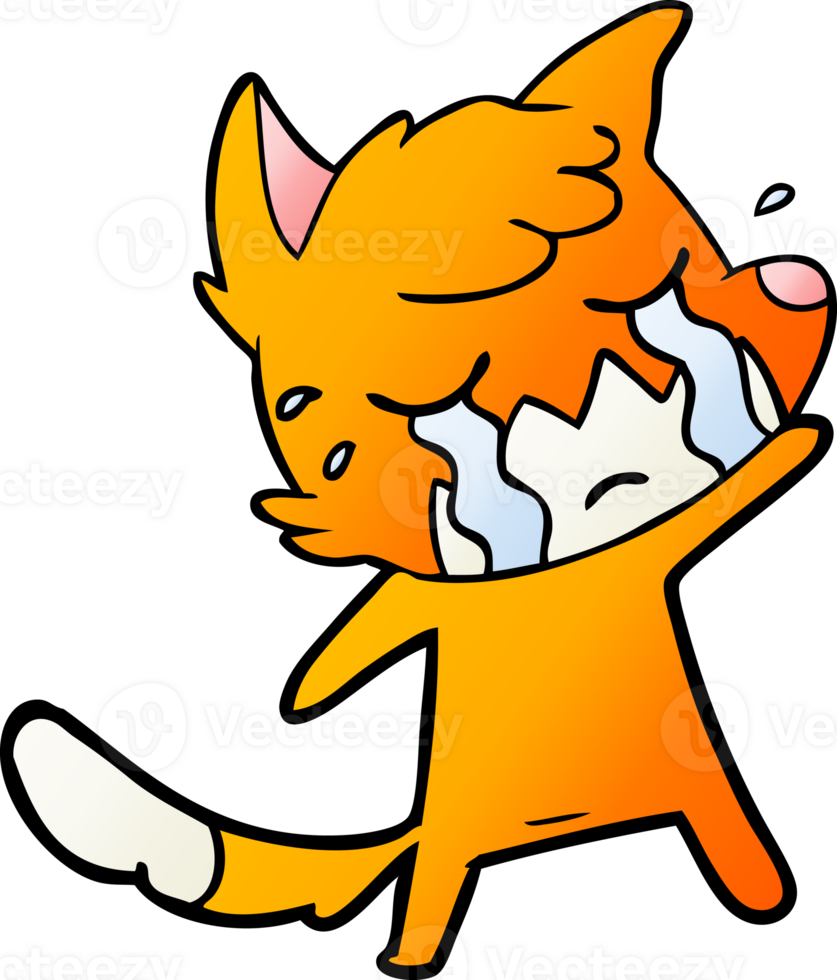 crying waving fox cartoon png