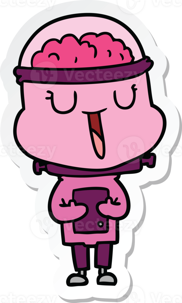 sticker of a happy cartoon robot png