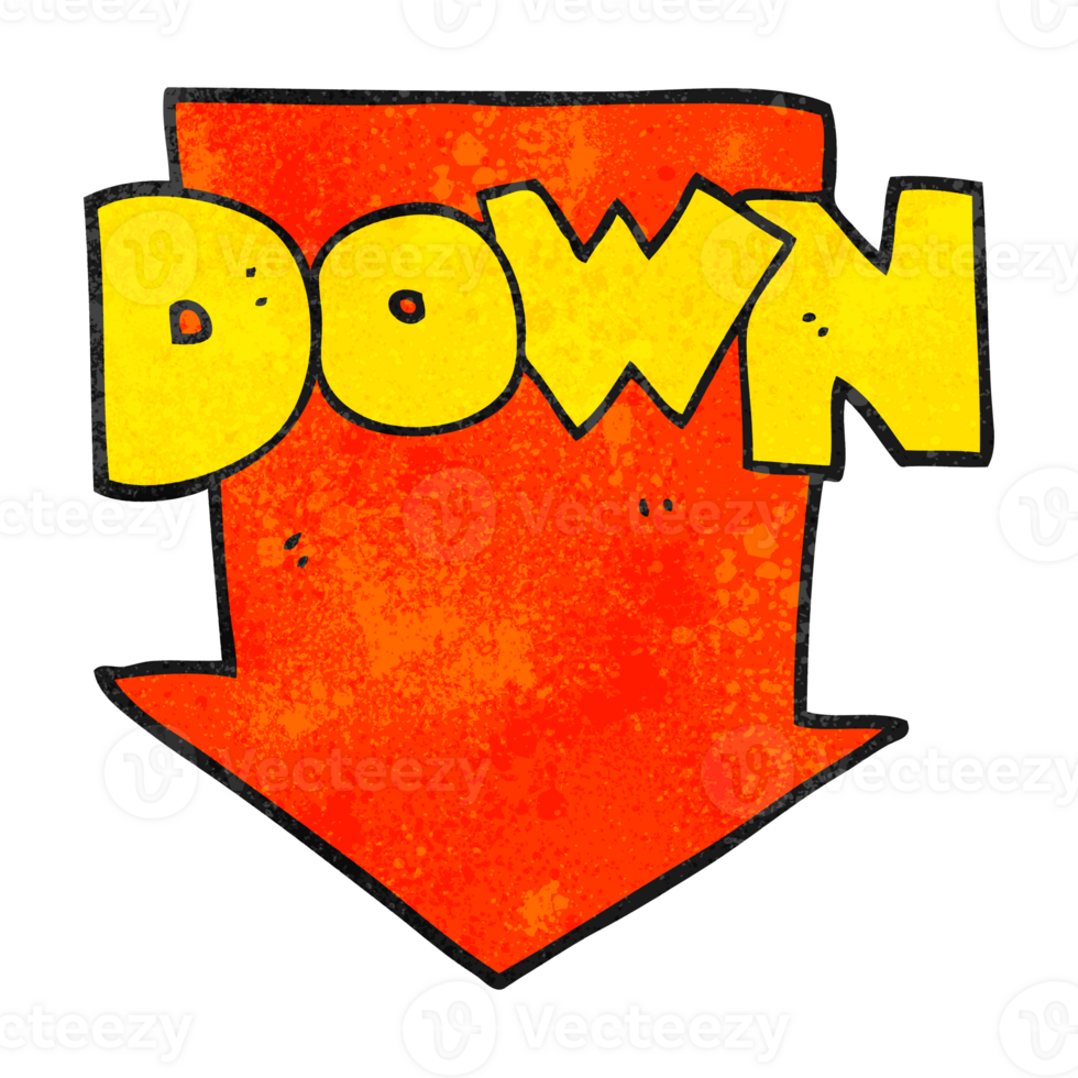 textured cartoon down arrow symbol png