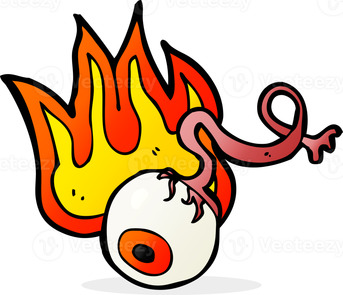 cartoon gross flaming eyeball png