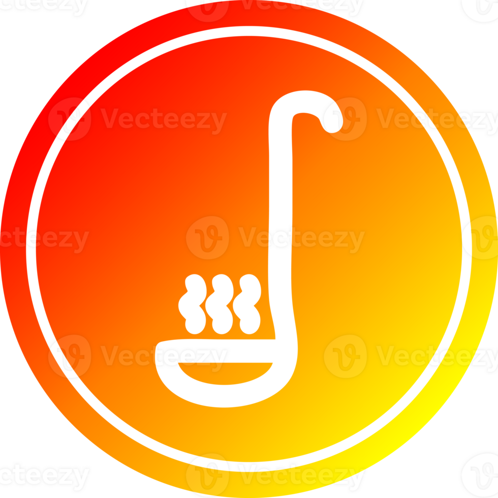 soup ladle circular icon with warm gradient finish png