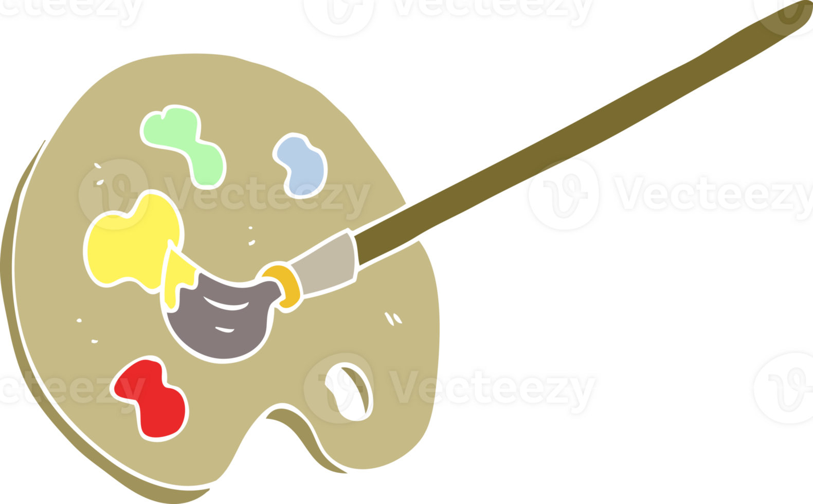 flat color illustration of artist palette png