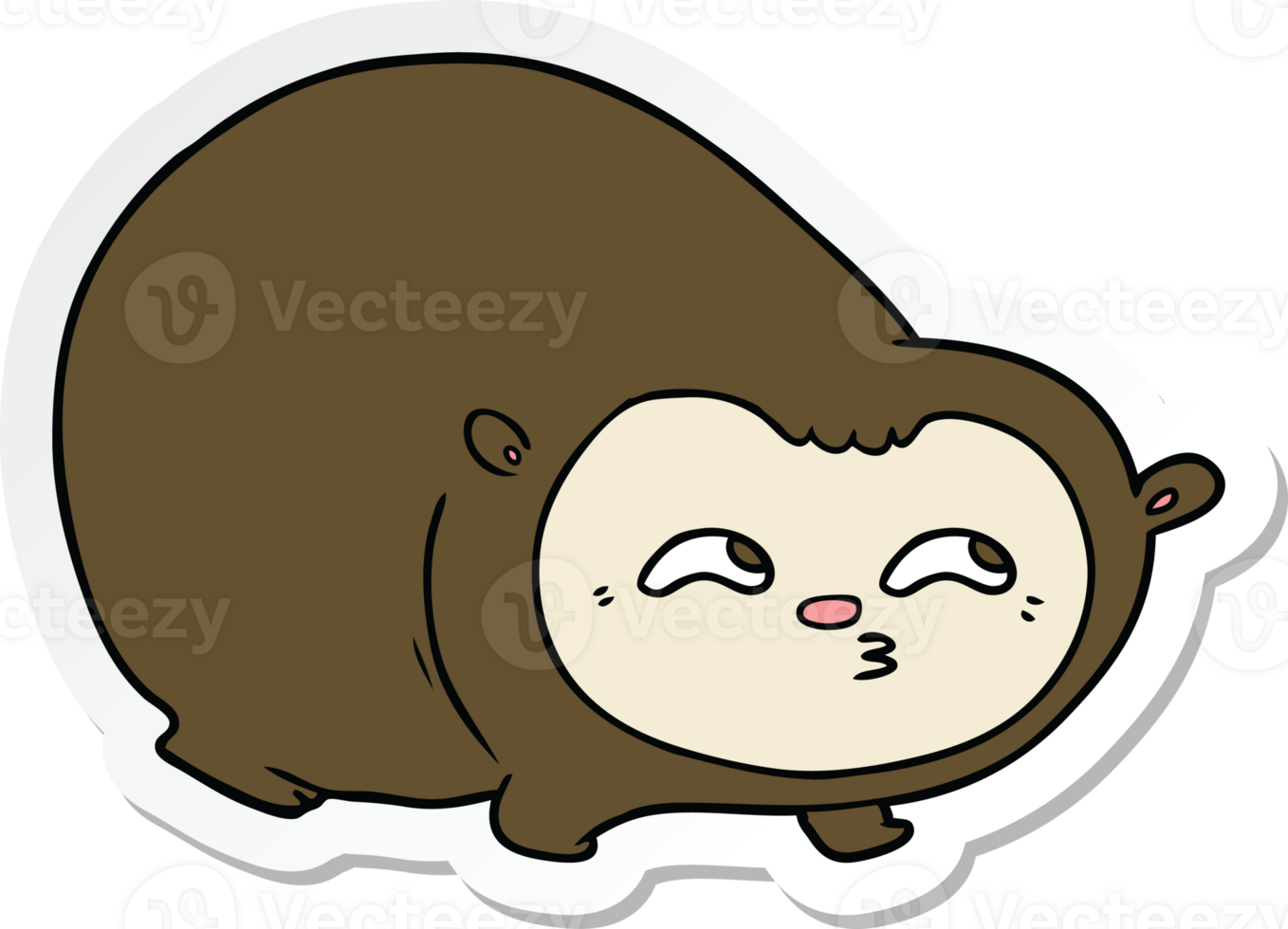 sticker of a cartoon wombat png
