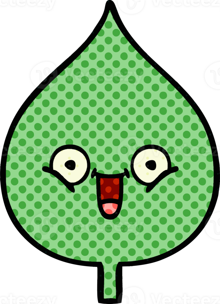 comic book style cartoon of a expressional leaf png