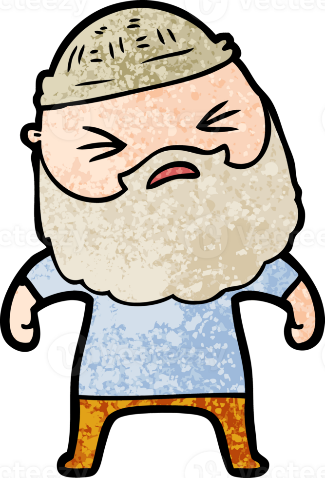 cartoon man with beard png