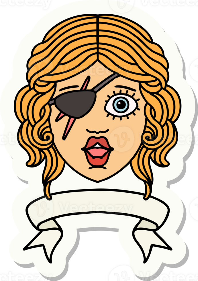 sticker of a human rogue character with banner png