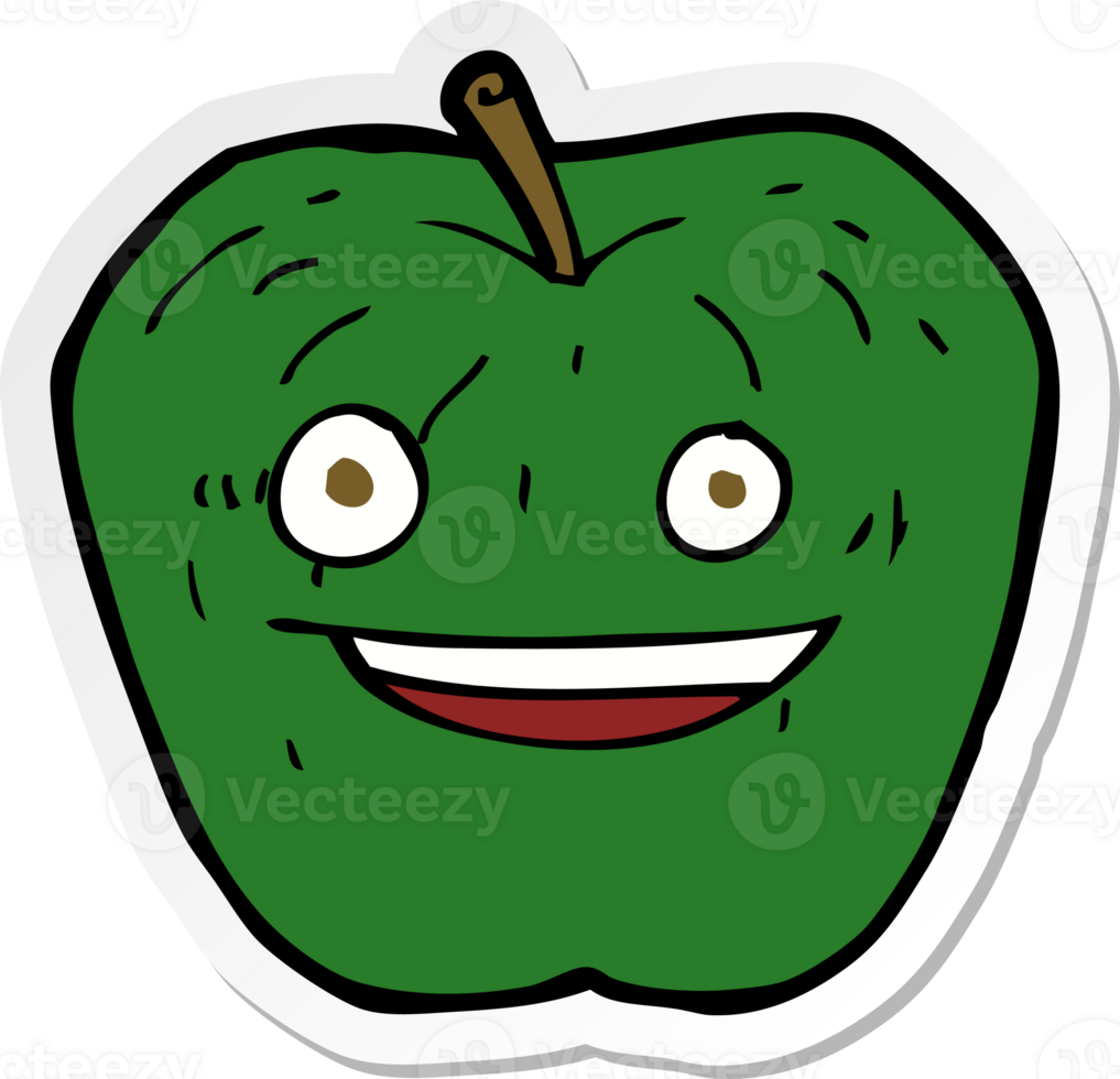 sticker of a cartoon apple png