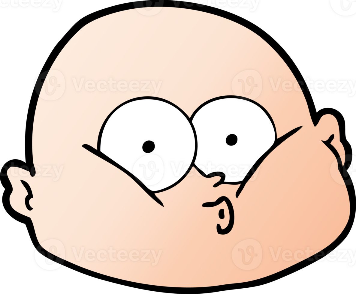 cartoon curious bald man png