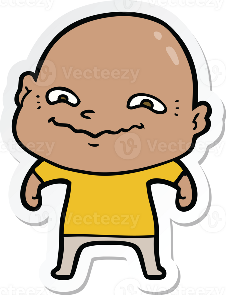 sticker of a cartoon creepy guy png
