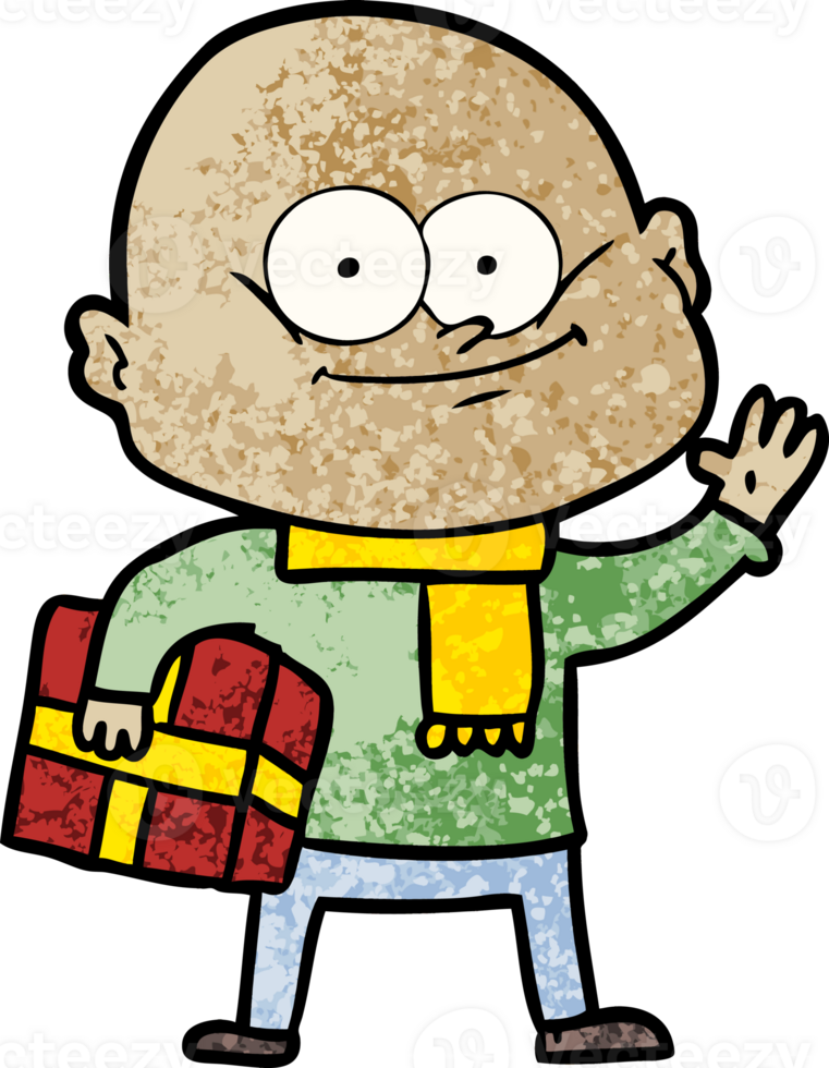 cartoon bald man staring png