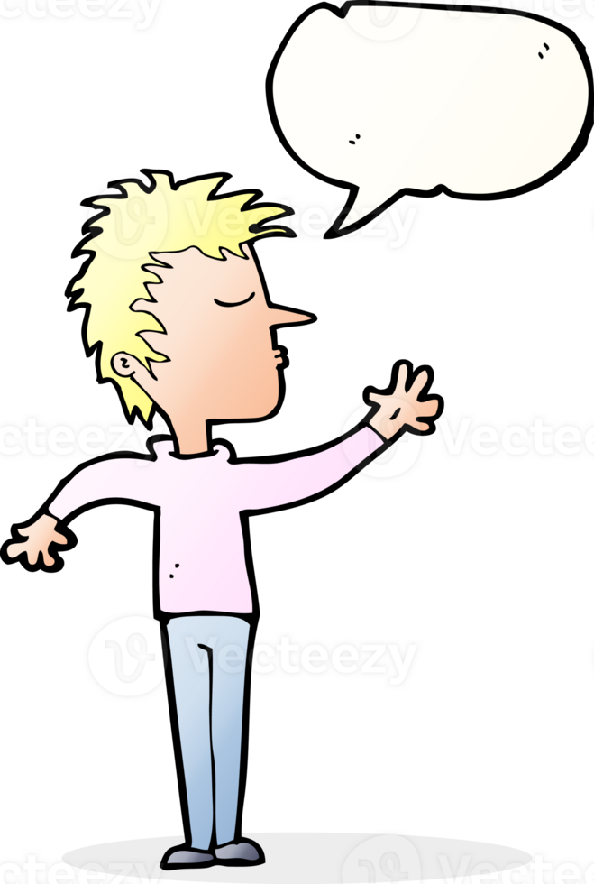 cartoon dismissive man with speech bubble png